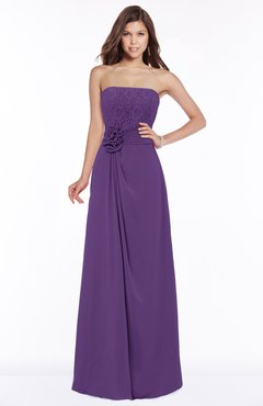 ColsBM Ella Dark Purple Gorgeous A-line Sleeveless Chiffon Floor Length Flower Bridesmaid Dresses