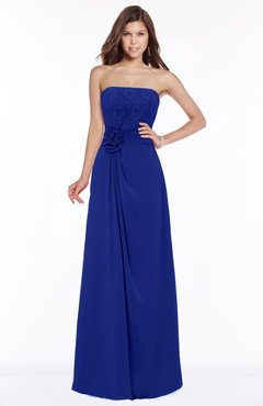 ColsBM Ella Electric Blue Gorgeous A-line Sleeveless Chiffon Floor Length Flower Bridesmaid Dresses