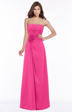 ColsBM Ella Fandango Pink Gorgeous A-line Sleeveless Chiffon Floor Length Flower Bridesmaid Dresses