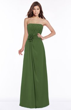 ColsBM Ella Garden Green Gorgeous A-line Sleeveless Chiffon Floor Length Flower Bridesmaid Dresses