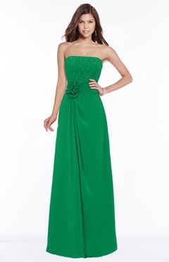 ColsBM Ella Green Gorgeous A-line Sleeveless Chiffon Floor Length Flower Bridesmaid Dresses