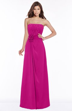 ColsBM Ella Hot Pink Gorgeous A-line Sleeveless Chiffon Floor Length Flower Bridesmaid Dresses