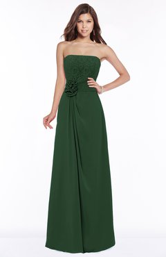 ColsBM Ella Hunter Green Gorgeous A-line Sleeveless Chiffon Floor Length Flower Bridesmaid Dresses