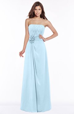 ColsBM Ella Ice Blue Gorgeous A-line Sleeveless Chiffon Floor Length Flower Bridesmaid Dresses