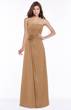 ColsBM Ella Light Brown Gorgeous A-line Sleeveless Chiffon Floor Length Flower Bridesmaid Dresses