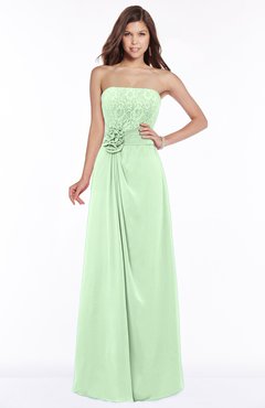 ColsBM Ella Light Green Gorgeous A-line Sleeveless Chiffon Floor Length Flower Bridesmaid Dresses