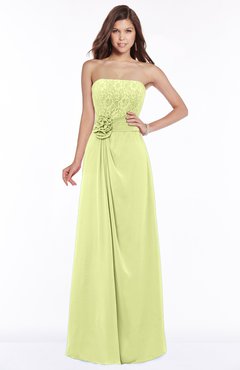 ColsBM Ella Lime Green Gorgeous A-line Sleeveless Chiffon Floor Length Flower Bridesmaid Dresses