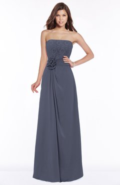ColsBM Ella Nightshadow Blue Gorgeous A-line Sleeveless Chiffon Floor Length Flower Bridesmaid Dresses