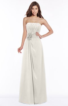 ColsBM Ella Off White Gorgeous A-line Sleeveless Chiffon Floor Length Flower Bridesmaid Dresses