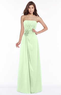 ColsBM Ella Pale Green Gorgeous A-line Sleeveless Chiffon Floor Length Flower Bridesmaid Dresses