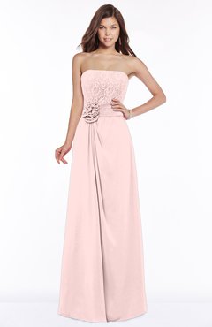 ColsBM Ella Pastel Pink Gorgeous A-line Sleeveless Chiffon Floor Length Flower Bridesmaid Dresses