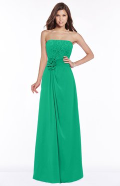 ColsBM Ella Pepper Green Gorgeous A-line Sleeveless Chiffon Floor Length Flower Bridesmaid Dresses