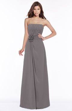 ColsBM Ella Ridge Grey Gorgeous A-line Sleeveless Chiffon Floor Length Flower Bridesmaid Dresses