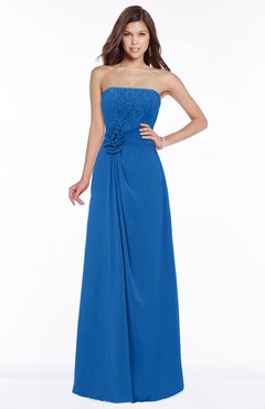 ColsBM Ella Royal Blue Gorgeous A-line Sleeveless Chiffon Floor Length Flower Bridesmaid Dresses