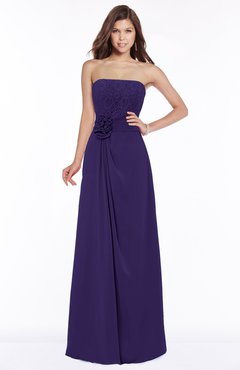 ColsBM Ella Royal Purple Gorgeous A-line Sleeveless Chiffon Floor Length Flower Bridesmaid Dresses