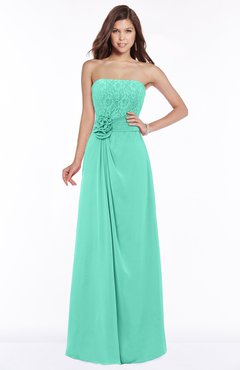 ColsBM Ella Seafoam Green Gorgeous A-line Sleeveless Chiffon Floor Length Flower Bridesmaid Dresses