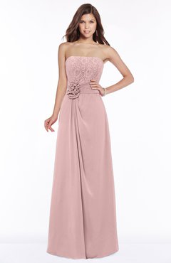ColsBM Ella Silver Pink Gorgeous A-line Sleeveless Chiffon Floor Length Flower Bridesmaid Dresses