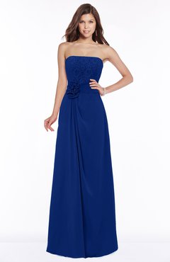 ColsBM Ella Sodalite Blue Gorgeous A-line Sleeveless Chiffon Floor Length Flower Bridesmaid Dresses