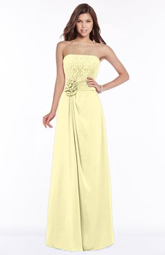 ColsBM Ella Soft Yellow Gorgeous A-line Sleeveless Chiffon Floor Length Flower Bridesmaid Dresses