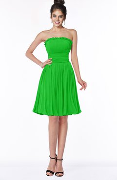 ColsBM Aubree Classic Green Princess A-line Sleeveless Knee Length Pleated Bridesmaid Dresses