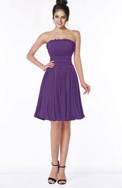 ColsBM Aubree Dark Purple Princess A-line Sleeveless Knee Length Pleated Bridesmaid Dresses