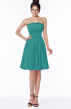 ColsBM Aubree Emerald Green Princess A-line Sleeveless Knee Length Pleated Bridesmaid Dresses
