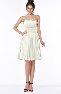 ColsBM Aubree Ivory Princess A-line Sleeveless Knee Length Pleated Bridesmaid Dresses
