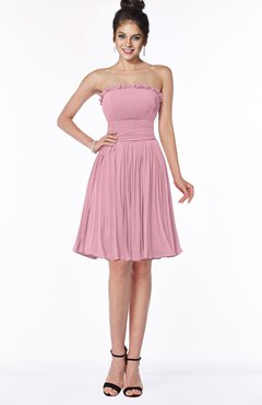 ColsBM Aubree Light Coral Princess A-line Sleeveless Knee Length Pleated Bridesmaid Dresses