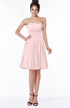 ColsBM Aubree Pastel Pink Princess A-line Sleeveless Knee Length Pleated Bridesmaid Dresses