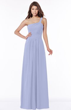 ColsBM Laverne Blue Heron Modest A-line Half Backless Chiffon Floor Length Ruching Bridesmaid Dresses