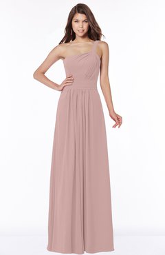 ColsBM Laverne Blush Pink Modest A-line Half Backless Chiffon Floor Length Ruching Bridesmaid Dresses