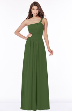 ColsBM Laverne Garden Green Modest A-line Half Backless Chiffon Floor Length Ruching Bridesmaid Dresses