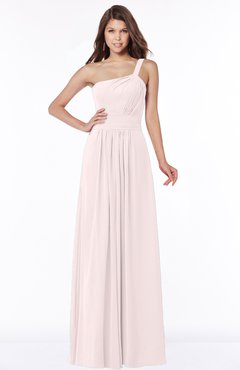 ColsBM Laverne Light Pink Modest A-line Half Backless Chiffon Floor Length Ruching Bridesmaid Dresses