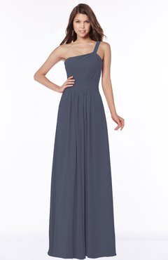 ColsBM Laverne Nightshadow Blue Modest A-line Half Backless Chiffon Floor Length Ruching Bridesmaid Dresses