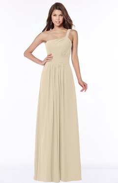 ColsBM Laverne Novelle Peach Modest A-line Half Backless Chiffon Floor Length Ruching Bridesmaid Dresses