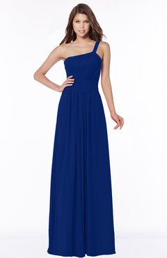 ColsBM Laverne Sodalite Blue Modest A-line Half Backless Chiffon Floor Length Ruching Bridesmaid Dresses
