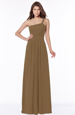 ColsBM Laverne Truffle Modest A-line Half Backless Chiffon Floor Length Ruching Bridesmaid Dresses