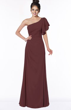 ColsBM Naomi Bombay Brown Glamorous A-line Short Sleeve Half Backless Chiffon Floor Length Bridesmaid Dresses