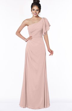 ColsBM Naomi Dusty Rose Glamorous A-line Short Sleeve Half Backless Chiffon Floor Length Bridesmaid Dresses