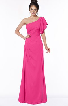 ColsBM Naomi Fandango Pink Glamorous A-line Short Sleeve Half Backless Chiffon Floor Length Bridesmaid Dresses