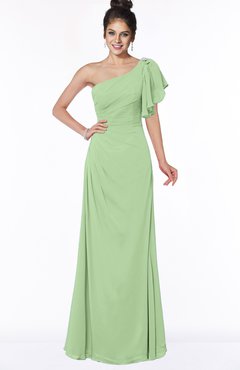 ColsBM Naomi Gleam Glamorous A-line Short Sleeve Half Backless Chiffon Floor Length Bridesmaid Dresses