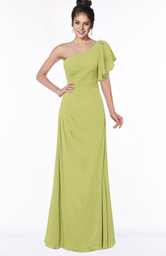 ColsBM Naomi Linden Green Glamorous A-line Short Sleeve Half Backless Chiffon Floor Length Bridesmaid Dresses