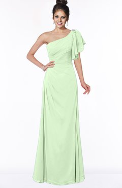 ColsBM Naomi Pale Green Glamorous A-line Short Sleeve Half Backless Chiffon Floor Length Bridesmaid Dresses