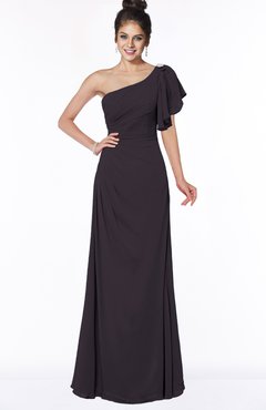 ColsBM Naomi Perfect Plum Glamorous A-line Short Sleeve Half Backless Chiffon Floor Length Bridesmaid Dresses