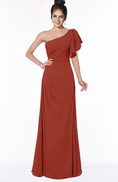 ColsBM Naomi Rust Glamorous A-line Short Sleeve Half Backless Chiffon Floor Length Bridesmaid Dresses