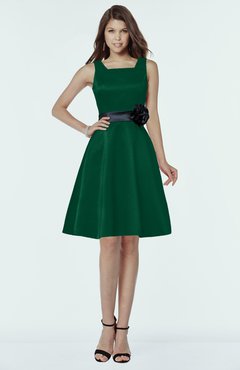 ColsBM Charli Alpine Green Elegant A-line Wide Square Zip up Sash Bridesmaid Dresses