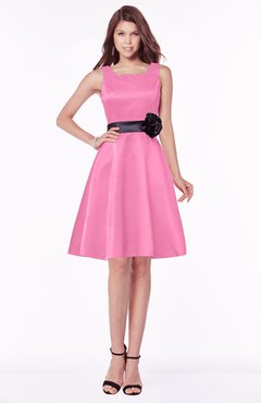 ColsBM Charli Carnation Pink Elegant A-line Wide Square Zip up Sash Bridesmaid Dresses