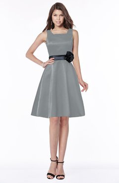 ColsBM Charli Frost Grey Elegant A-line Wide Square Zip up Sash Bridesmaid Dresses