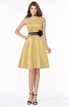 ColsBM Charli Gold Elegant A-line Wide Square Zip up Sash Bridesmaid Dresses