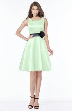 ColsBM Charli Light Green Elegant A-line Wide Square Zip up Sash Bridesmaid Dresses